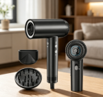 Hair dryer, fast drying, low noise, magnetic nozzle and diffuser, suitable for home and travel use