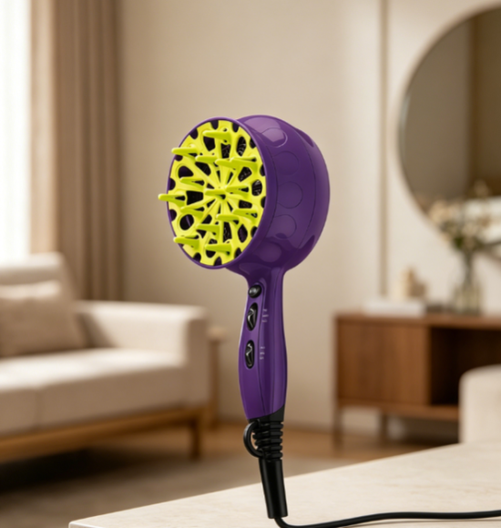 Curly hair diffuser hair dryer, reduces frizz and enhances natural curls
