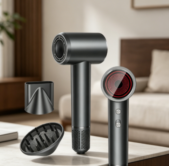 Hair dryer, powerful fast drying, low noise, multi-scene use, with diffuser and concentrator