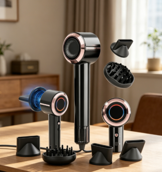 Hot air styling brush, high-speed motor, oval barrel design, volumizing styling