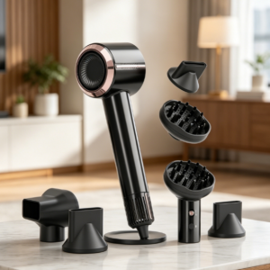 Hot air styling brush, high-speed motor, oval barrel design, volumizing styling