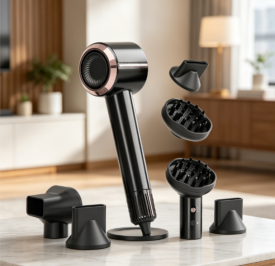Hot air styling brush, high-speed motor, oval barrel design, volumizing styling