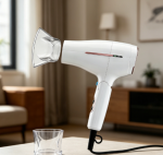 Hair dryer, foldable handle, dual voltage, concentrator nozzle, multiple heat and speed settings