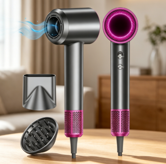 Hair dryer, diffuser design, fast drying, lightweight and quiet, suitable for curly hair