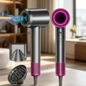 Hair dryer, diffuser design, fast drying, lightweight and quiet, suitable for curly hair