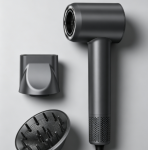 Hair dryer, brushless motor, magnetic nozzle and diffuser, lightweight for home and travel use