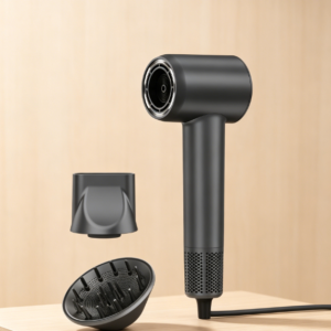 Hair dryer, brushless motor, magnetic nozzle and diffuser, lightweight for home and travel use