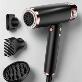 Travel hair dryer, dual voltage design, fast drying, suitable for thick and curly hair, lightweight and low noise