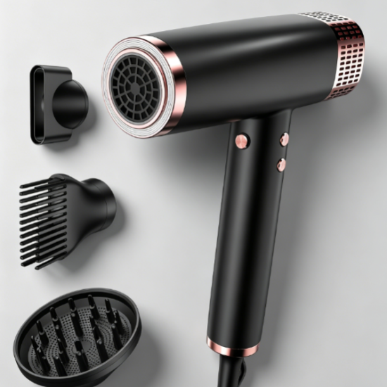 Travel hair dryer, dual voltage design, fast drying, suitable for thick and curly hair, lightweight and low noise