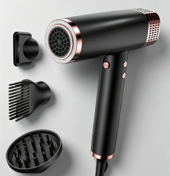 Travel hair dryer, dual voltage design, fast drying, suitable for thick and curly hair, lightweight and low noise